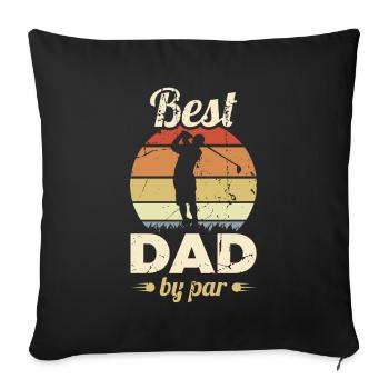 Père du golf - Housse de coussin décorative 45 x 45 cm - noir - Devant