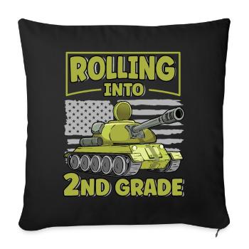 Retour dans le drapeau de 2nd Grade Funny Tank USA - Housse de coussin décorative 45 x 45 cm - noir - Devant