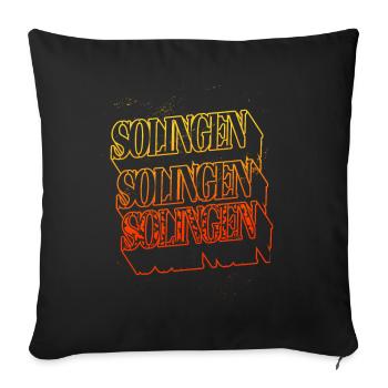 Solingen Germany City Skyline Home Font - Sofa pillowcase 17,3'' x 17,3'' (45 x 45 cm) - black - Front