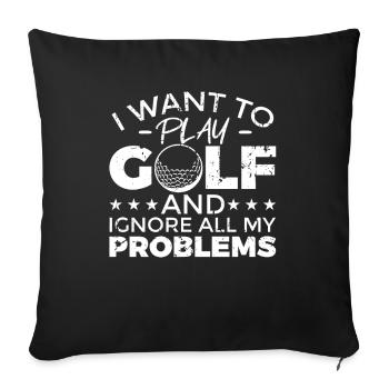 Cool golf saying - Sofa pillowcase 17,3'' x 17,3'' (45 x 45 cm) - black - Front