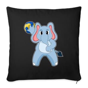 Eléphant Handballeur Handball - Housse de coussin décorative 45 x 45 cm - noir - Devant