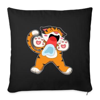 Funny Tiger - Sofa pillowcase 17,3'' x 17,3'' (45 x 45 cm) - black - Front