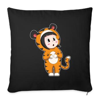 Tiger Girl Costume - Sofa pillowcase 17,3'' x 17,3'' (45 x 45 cm) - black - Front