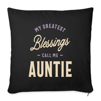 Funny Auntie - Sofa pillowcase 17,3'' x 17,3'' (45 x 45 cm) - black - Front