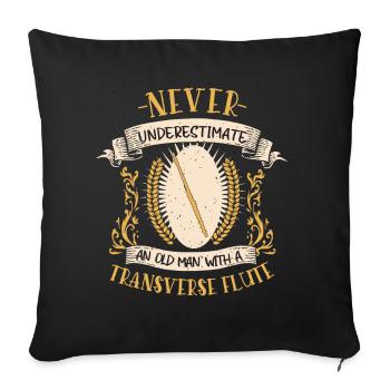Flûte Musicien Instrument Cuivres Musique Cadeau - Housse de coussin décorative 45 x 45 cm - noir - Devant