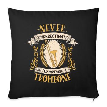Trombone Musician Instrument Music Gift - Sofa pillowcase 17,3'' x 17,3'' (45 x 45 cm) - black - Front