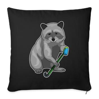 Croc de hockey sur gazon Raton - Housse de coussin décorative 45 x 45 cm - noir - Devant