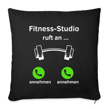 Fitness Studio ruft an - annehmen oder annehmen? - Sofakissenbezug 45 x 45 cm - Schwarz - Vorne