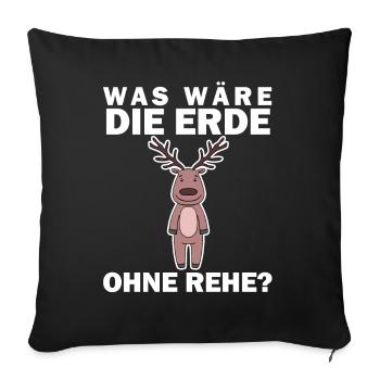 Tierschutz Tierschützer Umweltschutz Reh - Sofakissenbezug 45 x 45 cm - Schwarz - Vorne