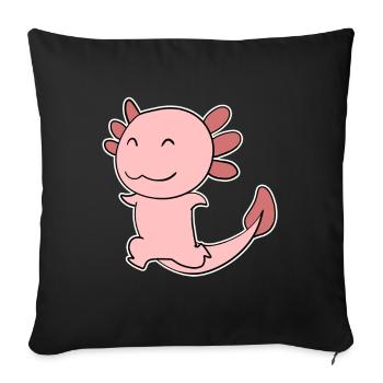 Axolotl motif - Sofa pillowcase 17,3'' x 17,3'' (45 x 45 cm) - black - Front