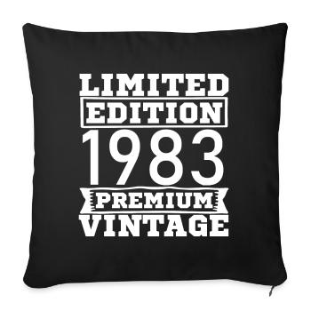 Vintage Limited Edition 40 Years Born in 1983 - Sofakissenbezug 45 x 45 cm - Schwarz - Vorne