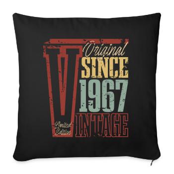 1967 Birthday Year of birth Year of construction Vintage Retro - Sofa pillowcase 17,3'' x 17,3'' (45 x 45 cm) - black - Front