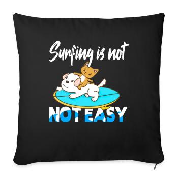 Le surf n’est pas facile - Housse de coussin décorative 45 x 45 cm - noir - Devant