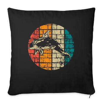 Orca Wal vintage - Sofakissenbezug 45 x 45 cm - Schwarz - Vorne