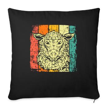 Vintage sheep - Sofa pillowcase 17,3'' x 17,3'' (45 x 45 cm) - black - Front