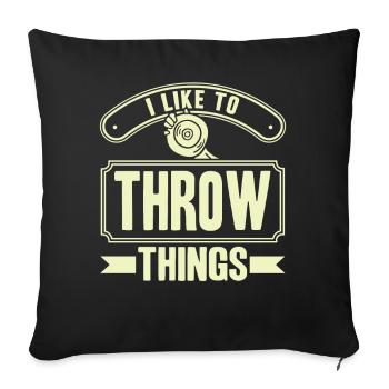 Discus Throw Discus Thrower Cadeau - Housse de coussin décorative 45 x 45 cm - noir - Devant