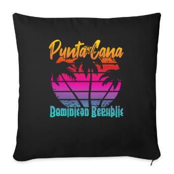 Punta Cana Dominican Republic - Sofa pillowcase 17,3'' x 17,3'' (45 x 45 cm) - black - Front