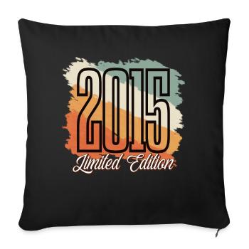 2015 Année de naissance Anniversaire Année de construction Vintage Rétro - Housse de coussin décorative 45 x 45 cm - noir - Devant
