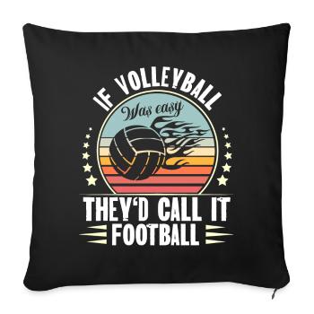Volley-ball - Housse de coussin décorative 45 x 45 cm - noir - Devant