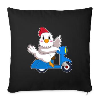 Chicken Scooter - Sofa pillowcase 17,3'' x 17,3'' (45 x 45 cm) - black - Front