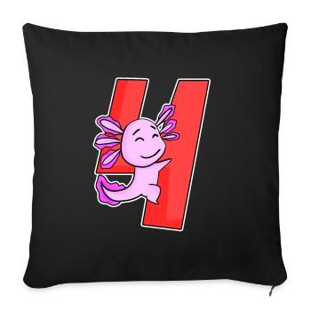 4th birthday girl 4 years old - Sofa pillowcase 17,3'' x 17,3'' (45 x 45 cm) - black - Front
