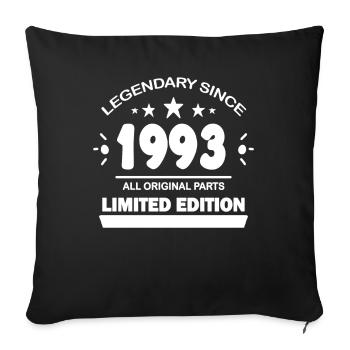 1993 - Né 1993 - Année de construction 1993 - Housse de coussin décorative 45 x 45 cm - noir - Devant