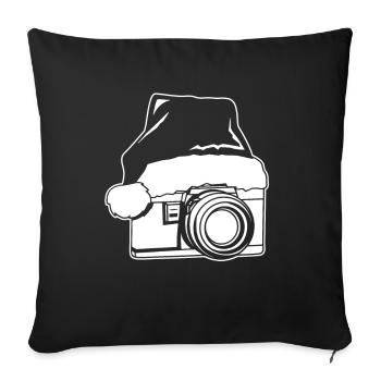 Christmas Hat Camera - Sofa pillowcase 17,3'' x 17,3'' (45 x 45 cm) - black - Front