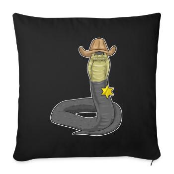 Chapeau de shérif serpent - Housse de coussin décorative 45 x 45 cm - noir - Devant