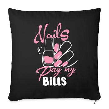 Nails Pay My Bills Manucure - Housse de coussin décorative 45 x 45 cm - noir - Devant