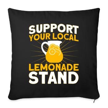 Limonadenstand Zitronensaft Limonade Geschäft - Sofakissenbezug 45 x 45 cm - Schwarz - Vorne