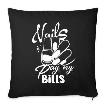 Nails Pay My Bills Manucure - Housse de coussin décorative 45 x 45 cm - noir - Devant