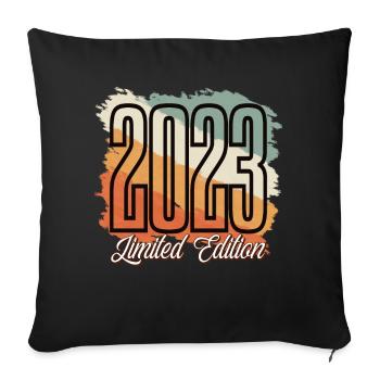 2023 Année de naissance Anniversaire Année de construction Vintage Rétro - Housse de coussin décorative 45 x 45 cm - noir - Devant