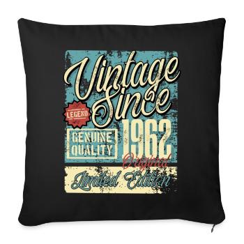 1962 Birthday vintage Retro Legend - Sofa pillowcase 17,3'' x 17,3'' (45 x 45 cm) - black - Front