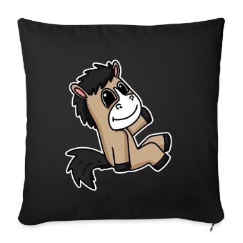 Horse Horses Domestic Horse - Sofa pillowcase 17,3'' x 17,3'' (45 x 45 cm) - black - Front