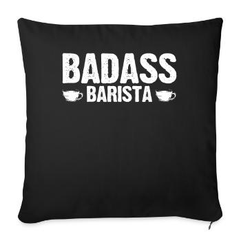 Barista Idée cadeau Amateur de café Brassage de café - Housse de coussin décorative 45 x 45 cm - noir - Devant