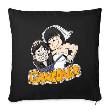 Game Over Hochzeit lustig Geschenk - Sofakissenbezug 45 x 45 cm - Schwarz - Vorne