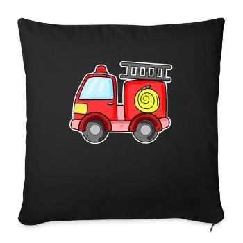 Fire Brigade Car Motive - Sofa pillowcase 17,3'' x 17,3'' (45 x 45 cm) - black - Front
