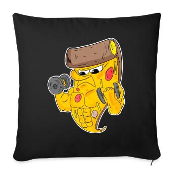 Pizza Fitness Motivation Gym Gift - Sofa pillowcase 17,3'' x 17,3'' (45 x 45 cm) - black - Front
