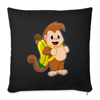 Affe Banane - Sofakissenbezug 45 x 45 cm - Schwarz - Vorne