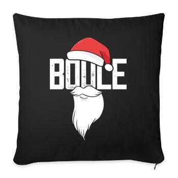Boule Santa Tenue de pétanque pour Bouler pour boules - Housse de coussin décorative 45 x 45 cm - noir - Devant