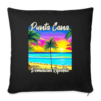 Punta Cana Dominican Republic - Sofa pillowcase 17,3'' x 17,3'' (45 x 45 cm) - black - Front
