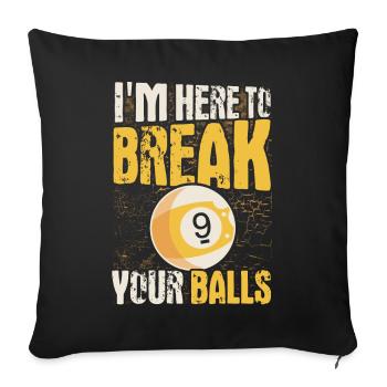 Billard Geschenkidee Billardspieler Pool Snooker - Sofakissenbezug 45 x 45 cm - Schwarz - Vorne