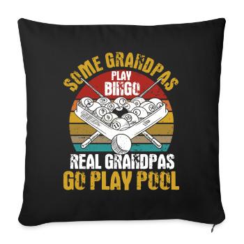 Billard Geschenkidee Billardspieler Pool Snooker - Sofakissenbezug 45 x 45 cm - Schwarz - Vorne