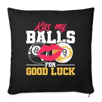 Billard Geschenkidee Billardspieler Pool Snooker - Sofakissenbezug 45 x 45 cm - Schwarz - Vorne