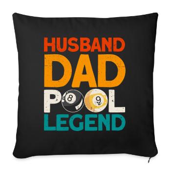 Billard Geschenkidee Billardspieler Pool Snooker - Sofakissenbezug 45 x 45 cm - Schwarz - Vorne