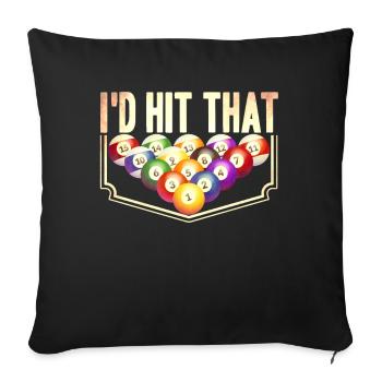 Billard Geschenkidee Billardspieler Pool Snooker - Sofakissenbezug 45 x 45 cm - Schwarz - Vorne