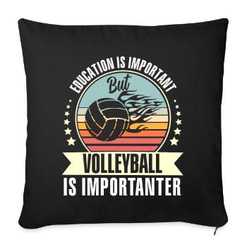 Volley-ball - Housse de coussin décorative 45 x 45 cm - noir - Devant