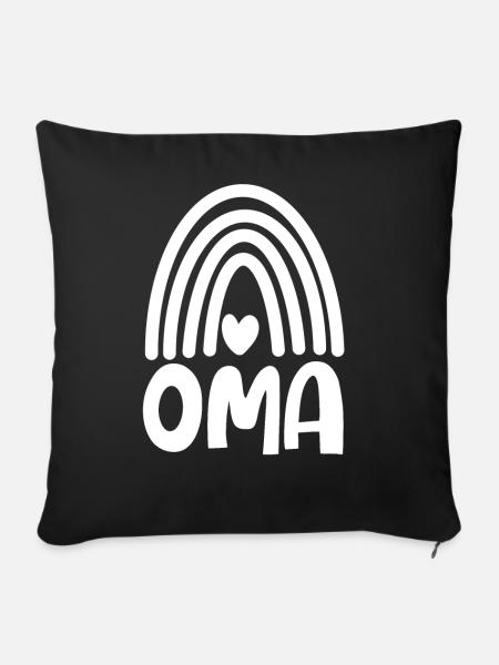 Oma - Sofakissenbezug 45 x 45 cm - Schwarz