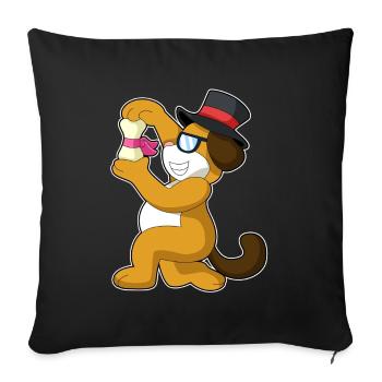 Dog Groom Top Hat Wedding - Sofa pillowcase 17,3'' x 17,3'' (45 x 45 cm) - black - Front