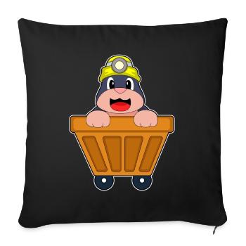 Taupe Miner Casque Minier Exploitation minière - Housse de coussin décorative 45 x 45 cm - noir - Devant